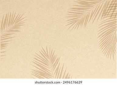 Palm Tree And Ocean Sand  With Gradient Mesh, Vector Illustration