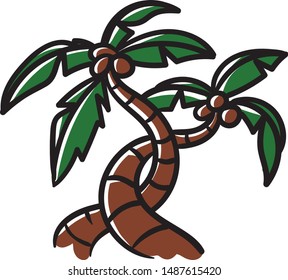Palm tree on beach vector illustration
you can use for sticker, poster, etc