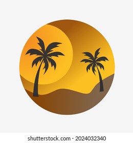 palm tree on the beach vector