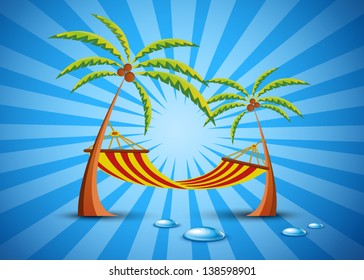 Palm tree on blue background