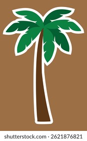 Palmera sobre fondo marrón Ilustración