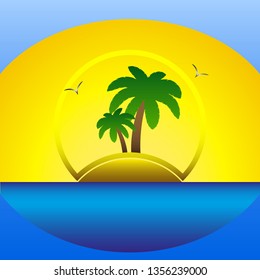 palm tree on the island