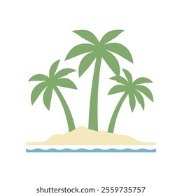 palm tree on a island beach vector illustration 