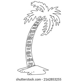 Palm Tree On Island Vector Illustration Stock Vector (Royalty Free ...