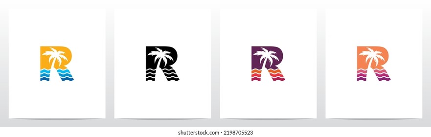 Diseño De Logotipo De Árbol De Palma En Letra R