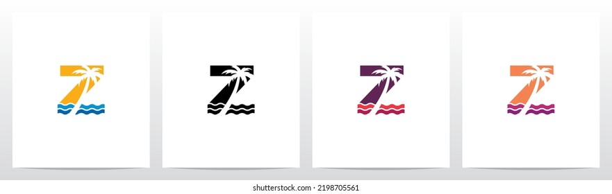 Palm Tree On Letter Logo Design Z