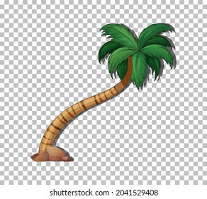 Palm tree on transparent background illustration