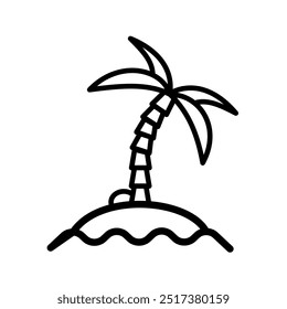  palm tree on a tropical island - vector icon
