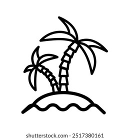  palm tree on a tropical island - vector icon