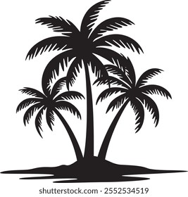 Palm tree on a white background.