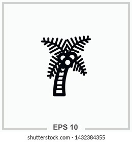 Palm tree outline isolated vector illustration