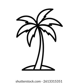 Palm Tree outline Vector art on White Background