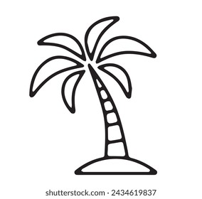 Palm Tree Outline Vector EPS