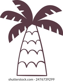 Palm Tree Outline Vector Illustration