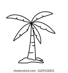 Palm tree outline vector illustration