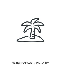 Palm tree paradise island icon, vector illustration