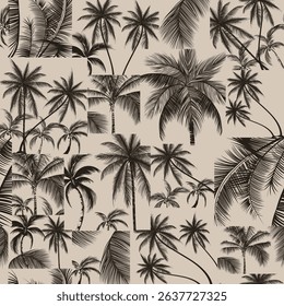 palm tree patchworke pattern on background