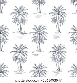 palm tree pattern. hand drawn coconut . summer pattern background. palm line art design. vintage graphic design. pattern design. tropical graphic design