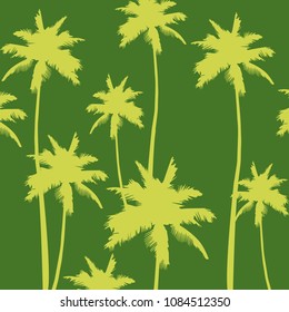 Palm tree pattern. Nature textile print. Modern tropical template for web, card, poster, cover, flyer, invitation, brochure.