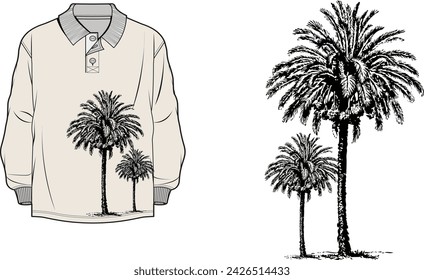 Palm tree pattern print Ti shirt design for print,typography for T-shirt graphics, poster, print, postcard and other uses