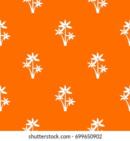 Palm tree pattern repeat seamless in orange color for any design. Vector geometric illustration