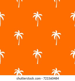 Palm tree pattern repeat seamless in orange color for any design. Vector geometric illustration