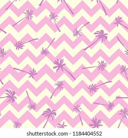 Palm tree pattern. Seamless hand drawn textures on exotic trendy background.