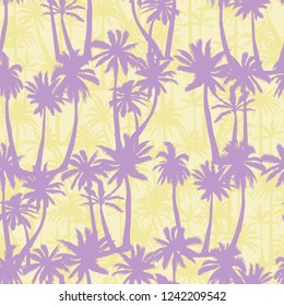 Palm tree pattern. Seamless hand drawn textures on exotic trendy background.