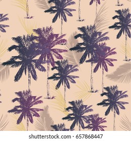 Palm tree pattern seamless in simple style vector illustration