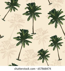 Palm tree pattern seamless in simple style vector illustration