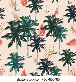 Palm tree pattern seamless in simple style vector illustration