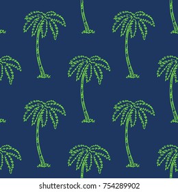Palm tree pattern seamless texture. Simple illustration of palm tree vector pattern seamless for any web design or textile. Abstract background. Vector.
