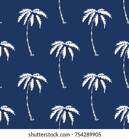 Palm tree pattern seamless texture. Simple illustration of palm tree vector pattern seamless for any web design or textile. Abstract background. Vector.