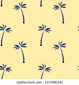 Palm tree pattern. Summer doodles. Fabric design. Tropical palms. Ocean background. Beach rest. Hand drawn effect. Surf sport. Traveling or vacation design.