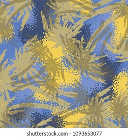 palm tree pattern textile tropical forest background. Exotic vector fabric repeating pattern. Awesome tropical plants, coconut trees, beach palms textile background design.