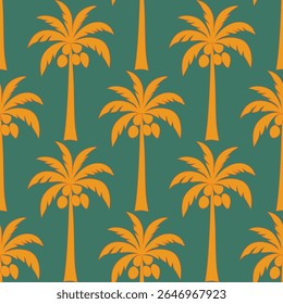 Palm Tree pattern tropical abstract background.Plam tree and coconut trees isolated ogee geometrical motifs background,art deco illustration repeat design print shapes ogee geometrical wallpaper.