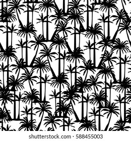 palm tree pattern - vector illustration