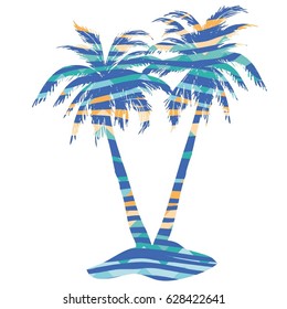 palm tree pattern - vector illustration