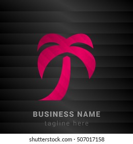 Palm Tree Pink and black silk fashion premium icon / Logo