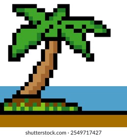  Palm tree em estilo pixel art