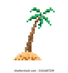 icono de estilo pixelado de la palmera