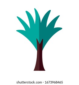 palm tree plant forest flat style icon vector illustration design