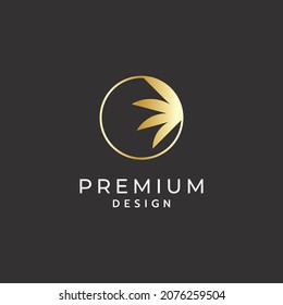 Plantilla vectorial de inspiración de diseño de logotipo premium para árbol de palmas