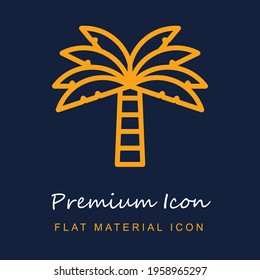 Palm Tree premium material ui ux isolated vector icon in navy blue and orange colors