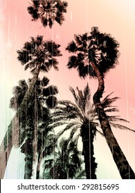 Palm tree print in vector