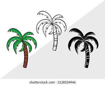 Ilustración De Vecto Imprimible De Árbol De Palm