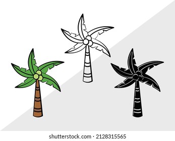 Palm Tree Printable Vector Illustration
