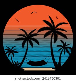 Palm tree retro, Designs Bundle, Streetwear T-shirt Designs Artwork Set, Graffiti Vector Collection for Apparel and Clothing Print.