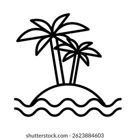 Palm Tree and the sea Icon. Palm Tree Icon. Vector eps 10