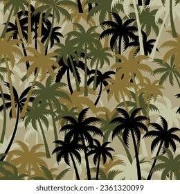 palm tree seamless camouflage pattern design